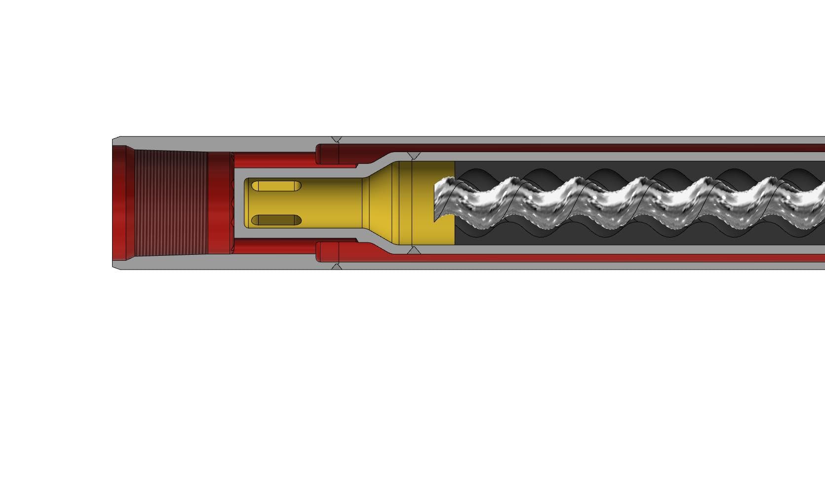 Detalle extremo de descarga